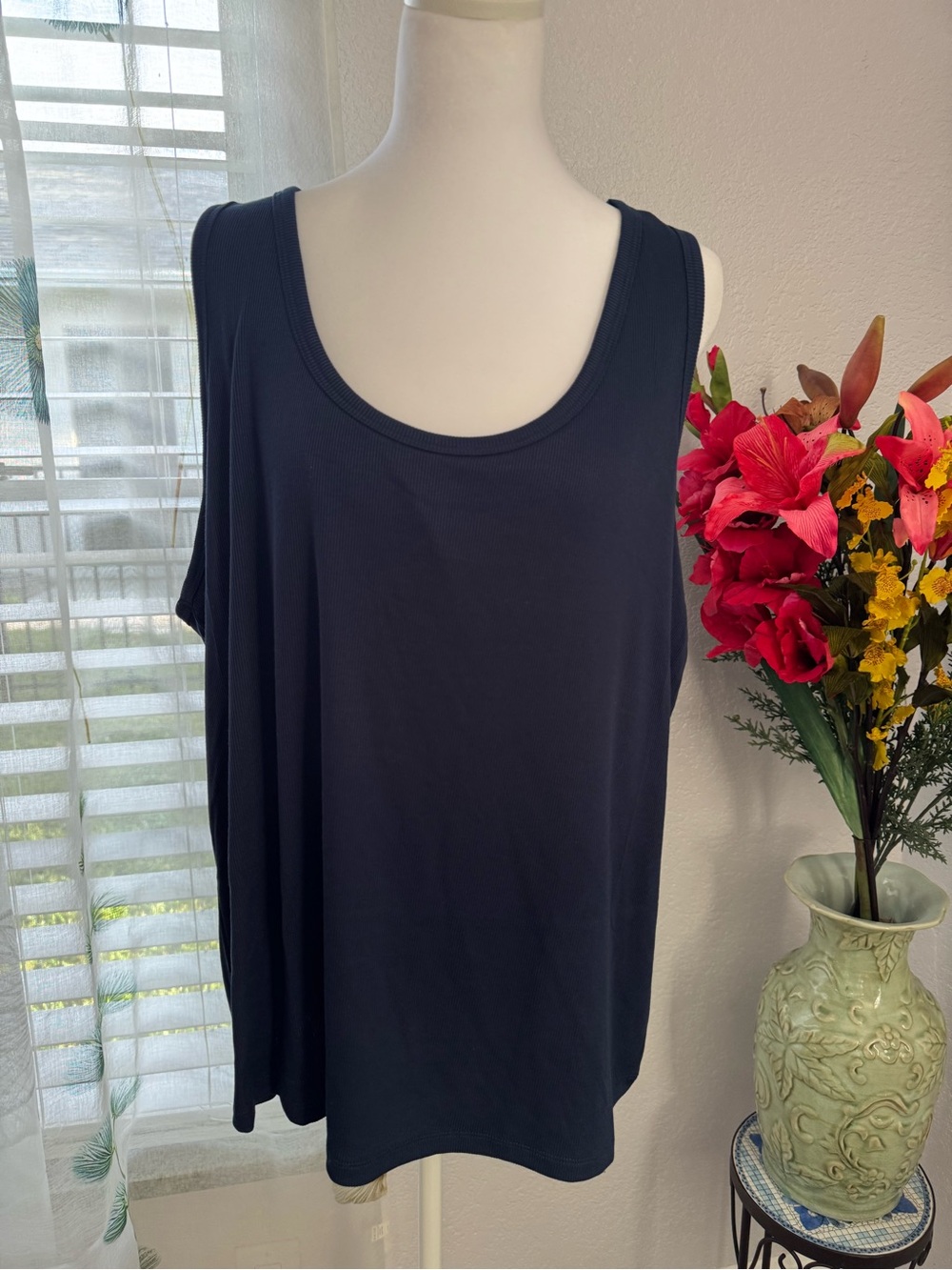 Joyspun NWT Navy Blue Ribbed Bra Tank Top Size 3X 💙
